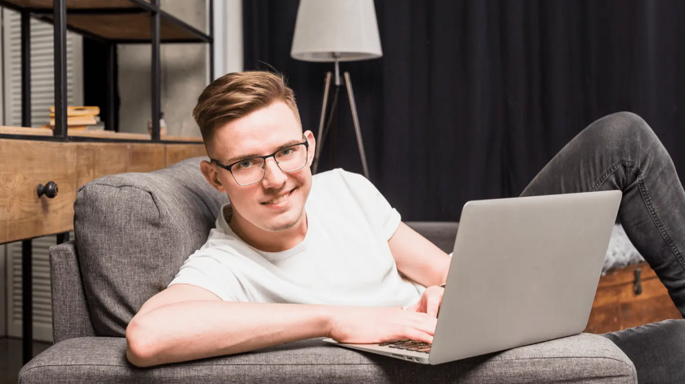 Man using laptop